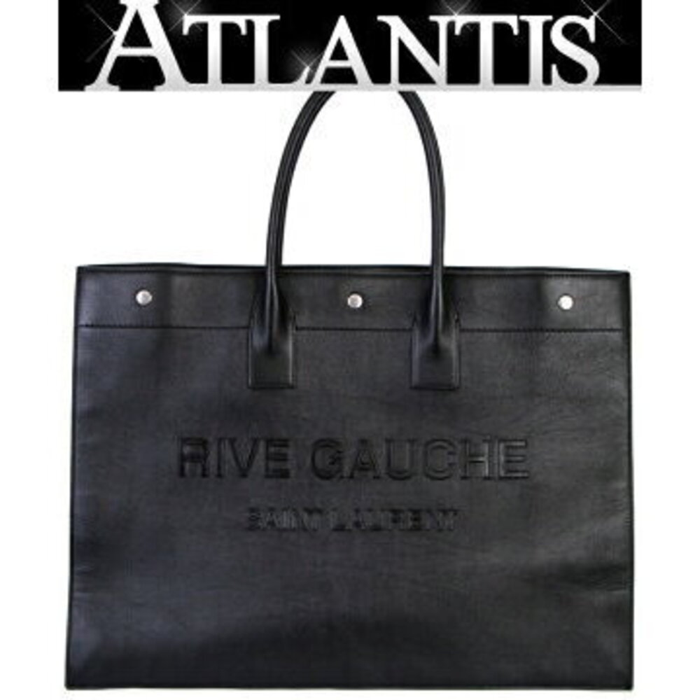Saint Laurent Paris RIVE GAUCHE tote bag business leather black